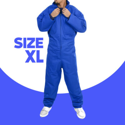 لباس کار سرهمی آبی کناف با گلدوزی +K سایز ایکس لارج ( XL )