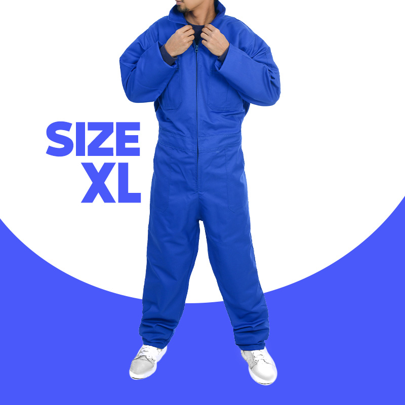 3a لباس کار سرهمی آبی کناف با گلدوزی +K سایز ایکس لارج ( XL )