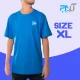 تیشرت یقه گرد آبی با چاپ +K سایز ایکس لارج ( XL )