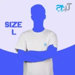 تیشرت یقه گرد سفید با چاپ +K سایز لارج ( L )