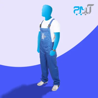 لباس کار دوبنده آبی کناف با گلدوزی +K سایز مدیوم ( M )