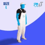 لباس کار دوبنده سفید کناف با گلدوزی +K سایز لارج ( L )