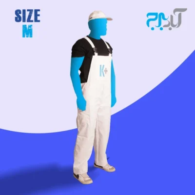 لباس کار دوبنده سفید کناف با گلدوزی +K سایز مدیوم ( M )