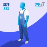 لباس کار دوبنده آبی کناف با گلدوزی +K سایز دوایکس لارج ( 2XL)