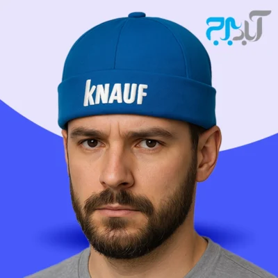 کلاه کتان لئون آبی کناف با گلدوزی KNAUF