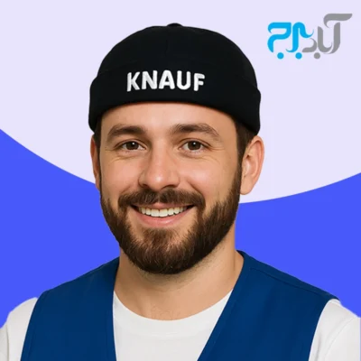 کلاه کتان لئون مشکی کناف با گلدوزی KNAUF