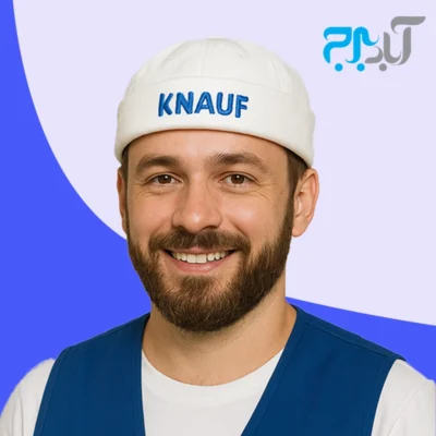 کلاه کتان لئون سفید کناف با گلدوزی KNAUF