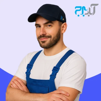 کلاه کتان کاپ دار سرمه ای کناف با گلدوزی +K