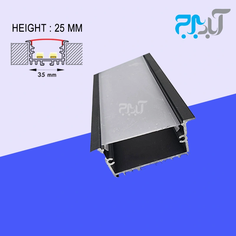 TLIGHT 35D BLACK لاین نوری عرض 35 میل ارتفاع25 میل با لبه آلومینیومی T.light 35D رنگ سفید - Image 1