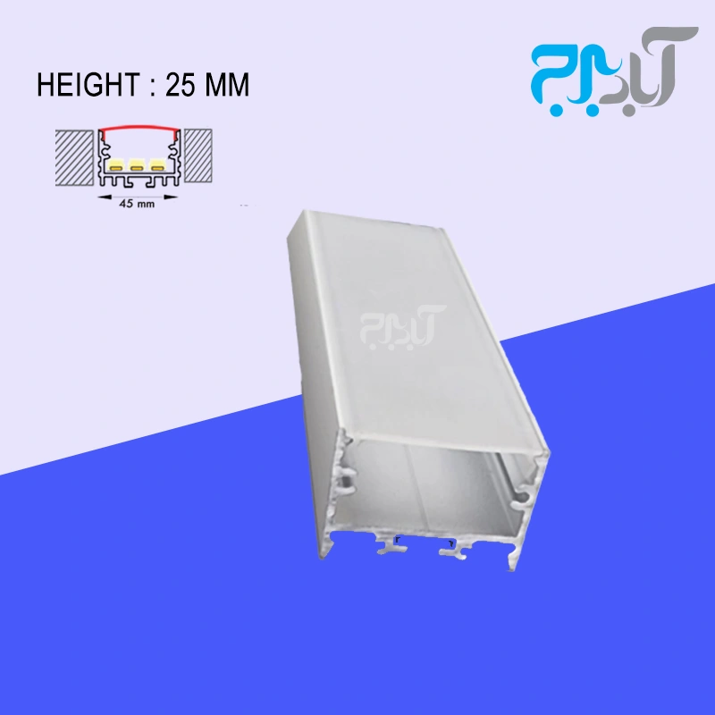 tlight H25 45D WHITE 1 لاین نوری عرض 45میل ارتفاع 25میل بدون لبه آلومینیومی T.light 45D رنگ سفید - Image 1